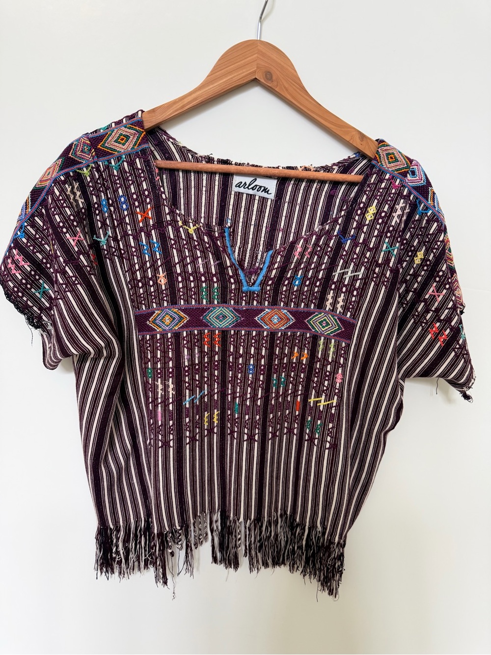 Maroon embroidered top